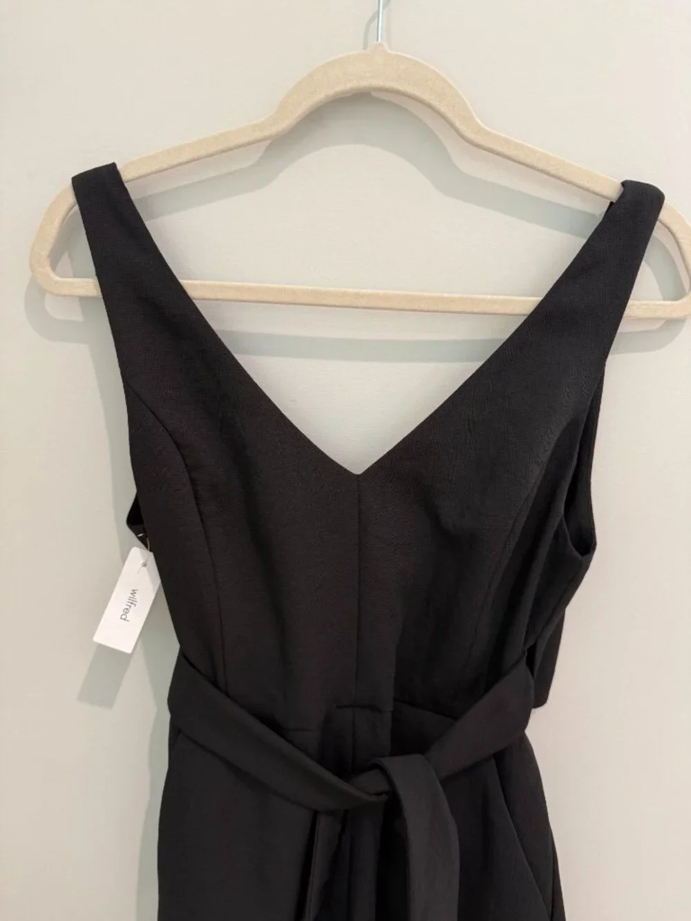 Wilfred Aritzia Black Textured Cut-Out Romper Jumpsuit Size 6 NWT